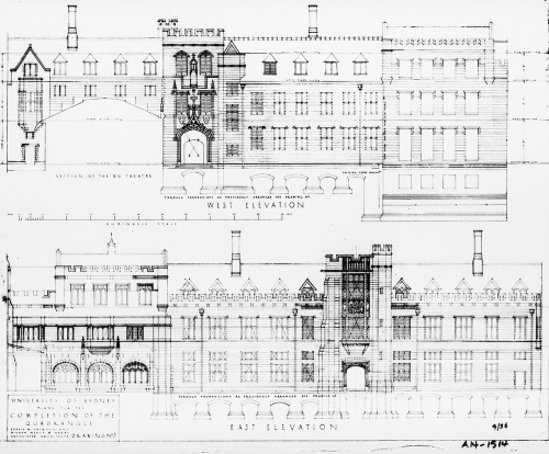 LW 15 Drawing by Leslie Wilkinson in planning the completion of the quadrangle Courtesy of the University of Syndey Archives REF-00049353.jpg