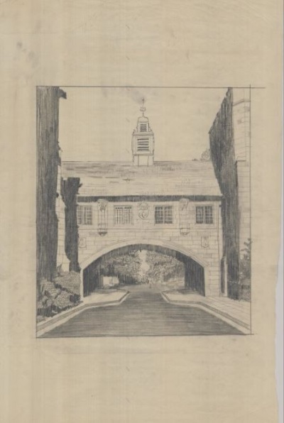 LW 24 War Memorial Gateway over Science Road - artist unknown - Courtesy of the University of Sydney Archives REF-00084322.jpg