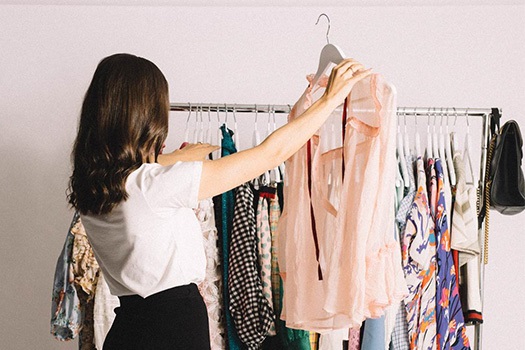 Woman looking at clothes